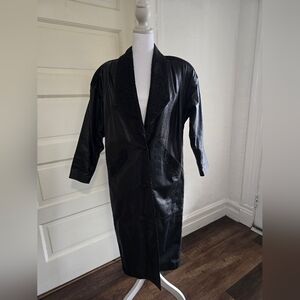 Vintage Black Leather Coat
